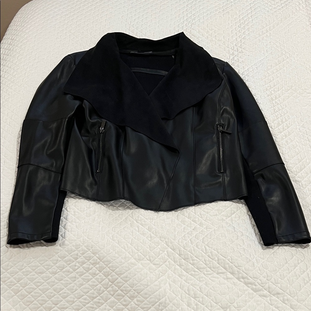 Black Women's Faux Leather Jacket